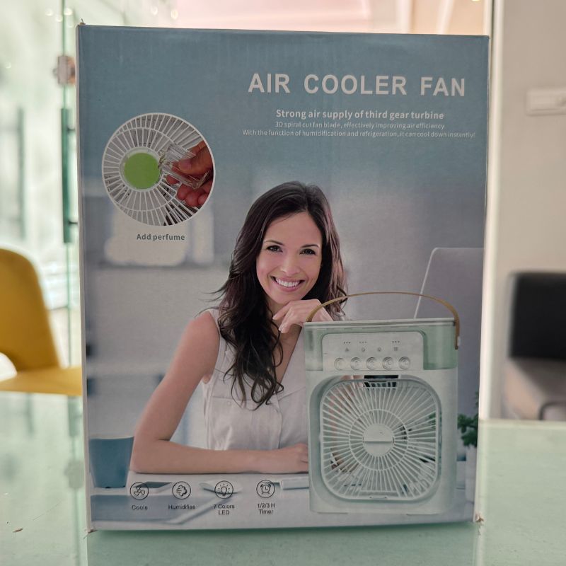9 Inch Mist Fan | Portable Air Conditioner Fan |  Mist Water, And Humidifier Function | Led Night Light Water Mist | Random Color