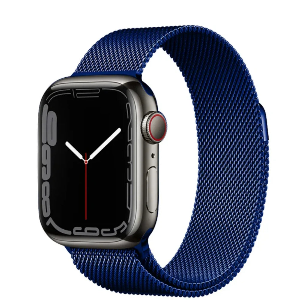 Blue | Apple Watch Milanese Magnetic Loop Strap | Stainless Steel Band  | 42mm / 44mm / 45mm