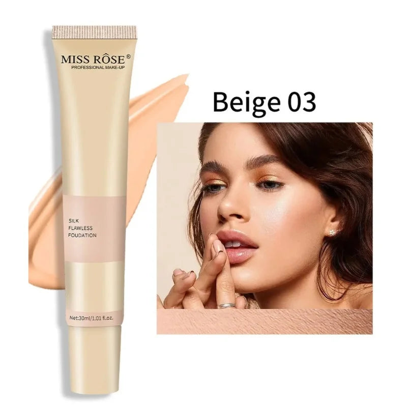 Beige 3 | Miss Rose Silk Flawless Foundation | Long-Lasting Lightweight Liquid Foundation with Natural Radiant Finish