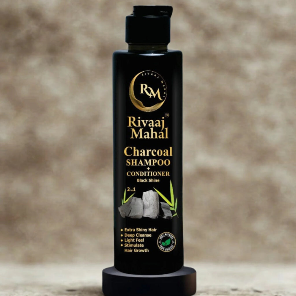 Rivaaj Mahal Charcoal Shampoo + Conditioner 2-in-1 | Black Shine Formula