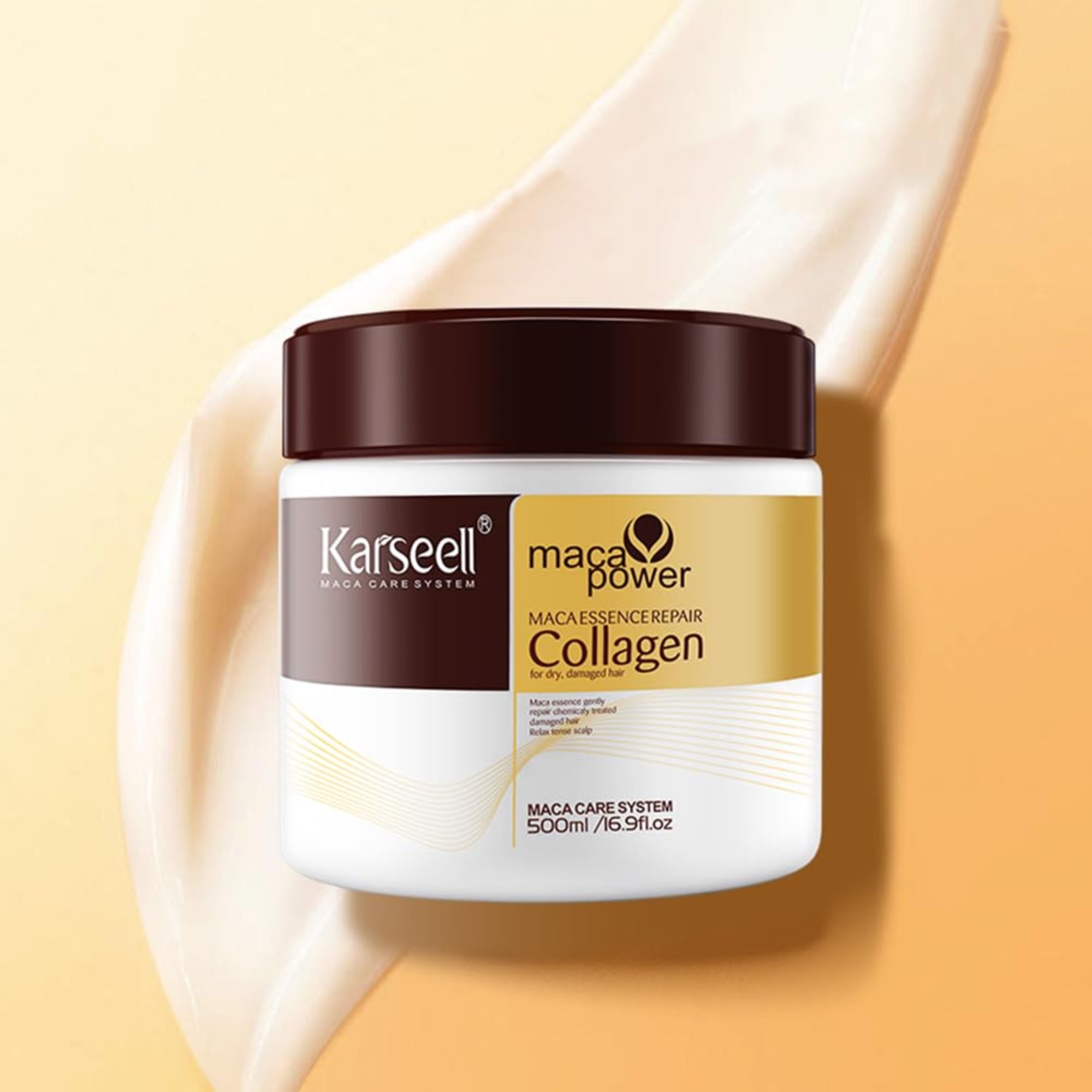 Karseell Collagen Deep Repair Hair Mask 500ml | Argan Oil & Collagen for Smooth, Shiny Hair