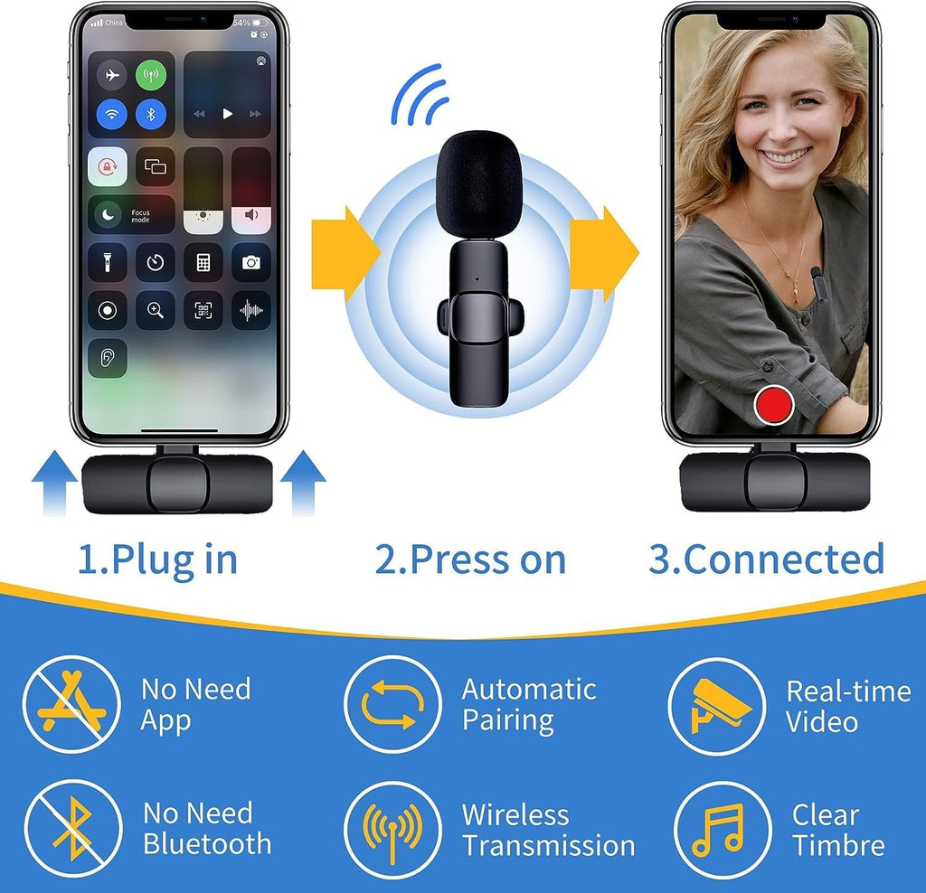 K9 Dual Wireless Lavalier Microphone | Plug & Play USB Type-C  Mic with Auto Sync & Noise Reduction