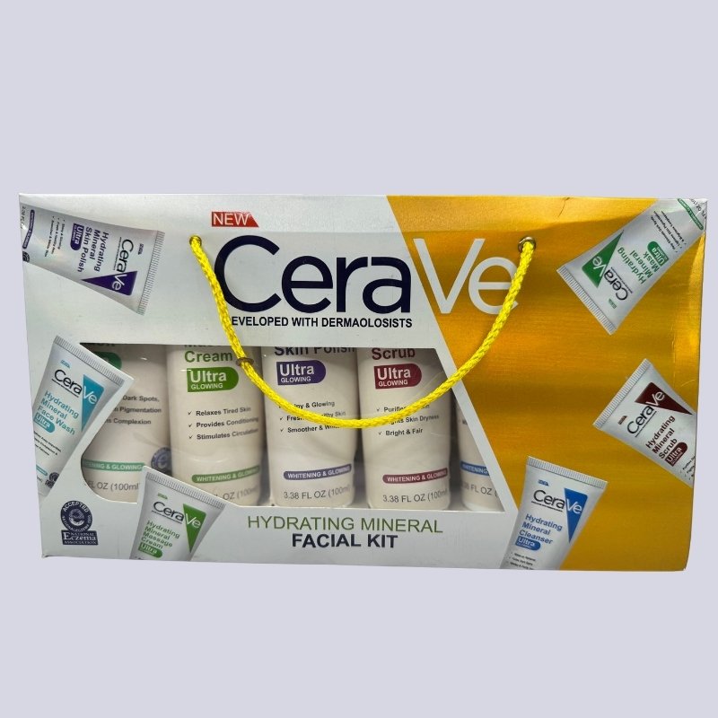 Pack of 6 – CeraVe Hydrating Mineral Facial Kit | Deep Moisture & Skin Repair Skincare Set