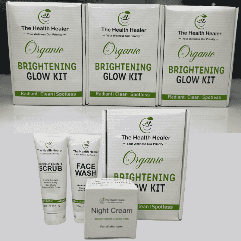 Brightening Glow Kit by The Health Healer | Face Wash, Scrub & Night Cream Set